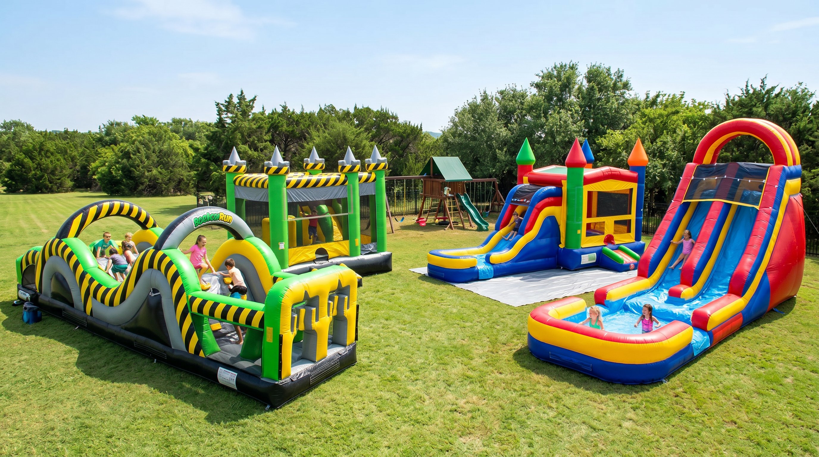 Bounce house rental in Jarrell TX with children jumping